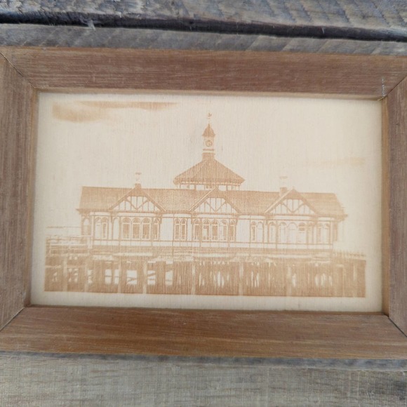 Vintage Wooden Scene of Dunoon Victorian Pier in Scotland - Picture 3 of 8